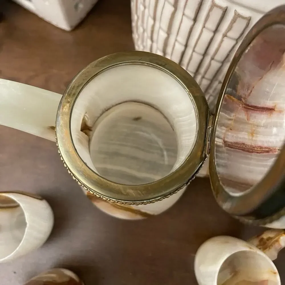 Vintage Onyx turkish tea set for 6